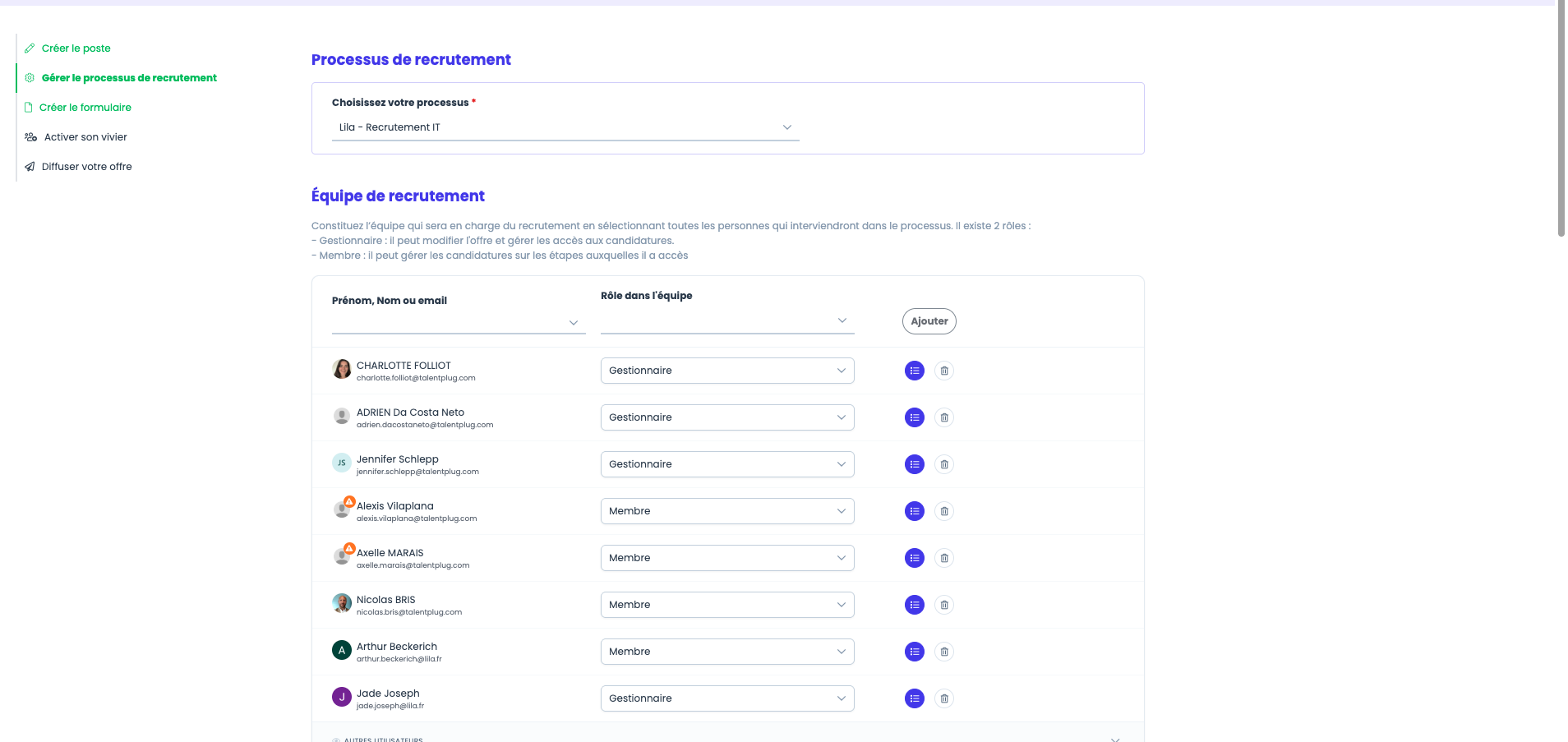 Personnalisation du processus de recrutement