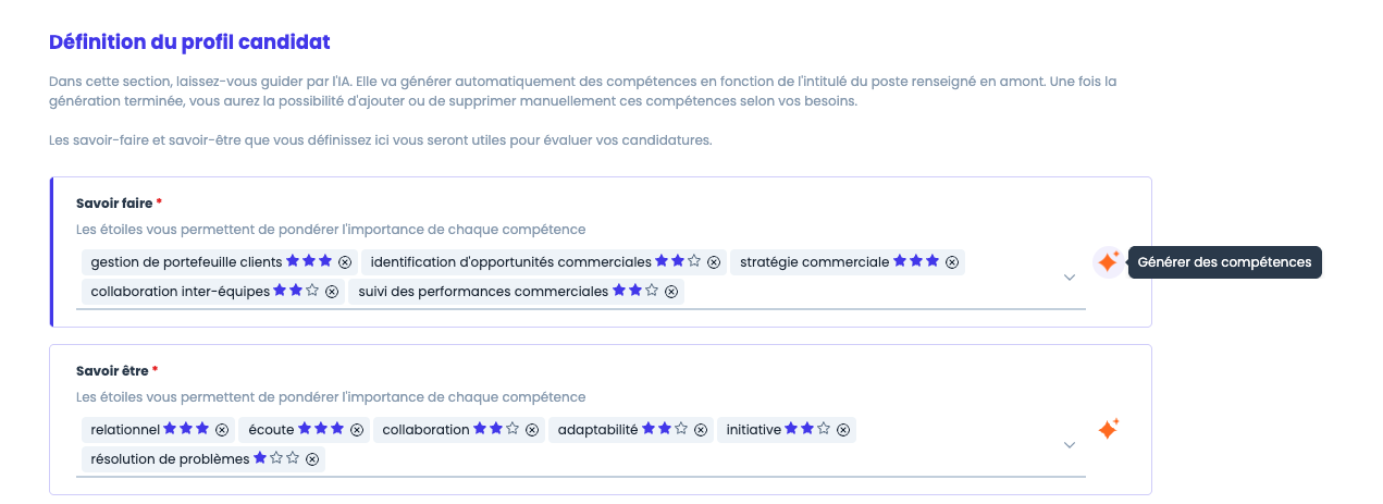 Compétences et savoirs générés automatiquement
